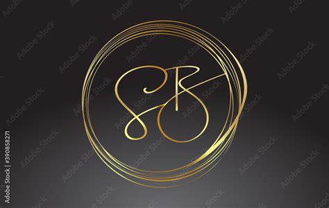 Golden Letters Sb S B Signature Monogram Vector Logo Simple Sb S B