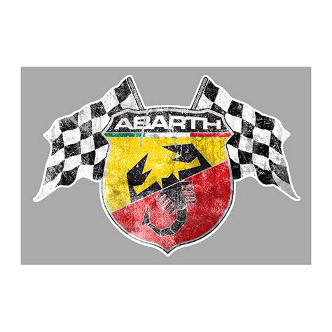 Abarth Flags Trashed Laminated Decal Cafe Racer