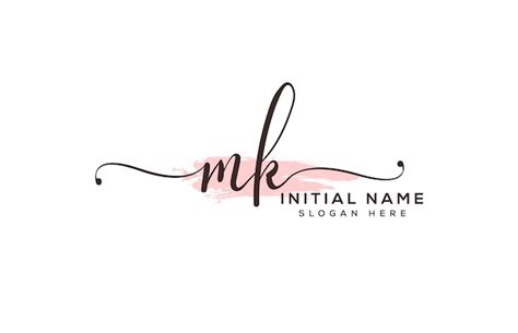 Premium Vector Mk Initial Feminine Signature Logo