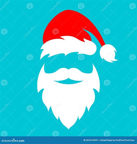 Santa Claus Costume Beard Moustache And Hat Stock Vector