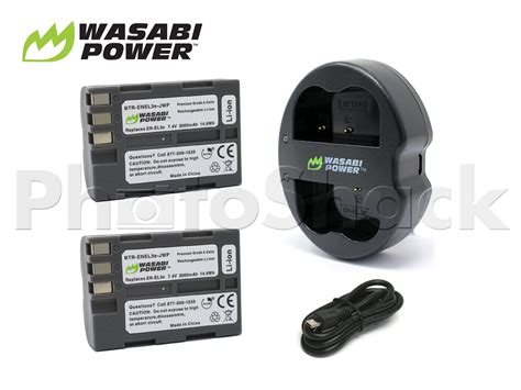 En El E Battery For Nikon Pack Dual Charger Wasabi Power Enel E