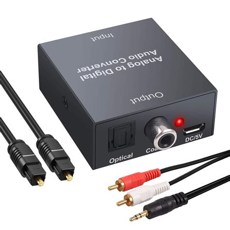 Prozor Analog To Digital Audio Converter 2rca To Toslink Spdif Optical Adc Converter With Audio