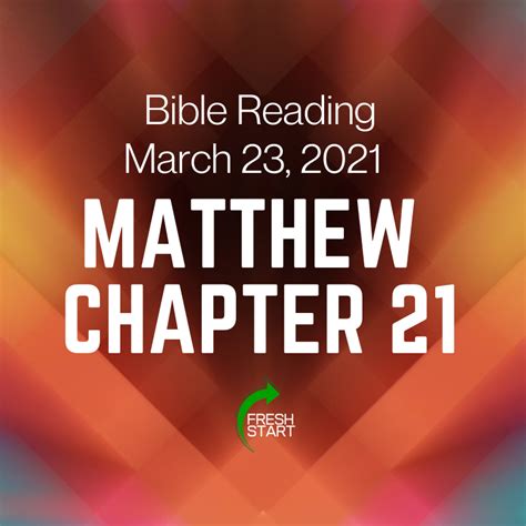 March 23 2021 Bible Reading Fresh Start Fellowship