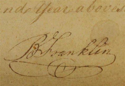 Benjamin Franklin Autograph