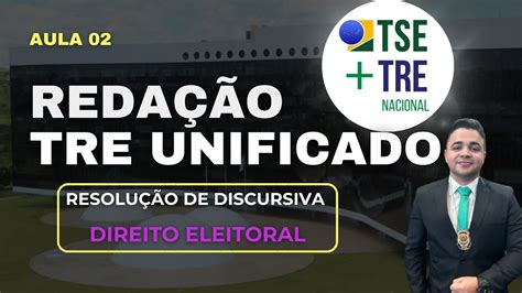 Reda O Tse Tre Unificado Resolu O Discursiva Direito Eleitoral