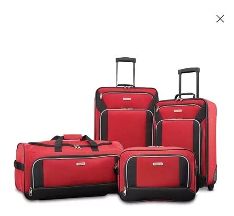 Set 4 Maletas American Tourister Rojo Negro Envio Gratis Meses Sin