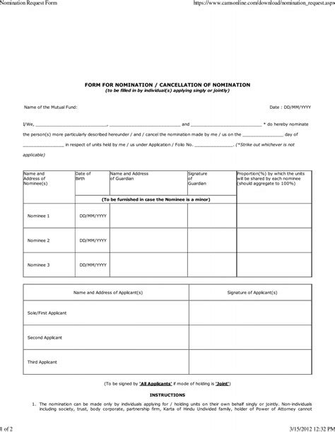 nomination request form om investmentsmutual fundsshares
