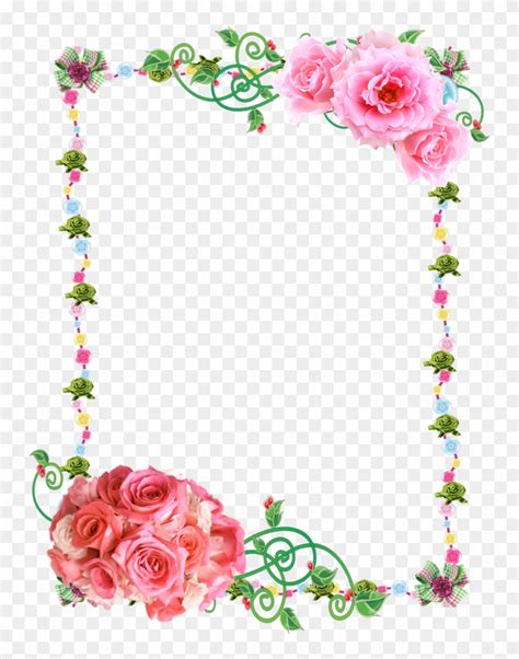 Free Frames Png - Rose Flower Border Png Clipart (#357979) - PikPng