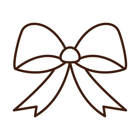 Bow Ribbon Decoration Ornament Linear Icon Style 2595221 Vector Art At