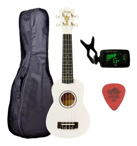 Ukulele Branco Seven Soprano Suk 07 Wh C Capa E Afinador