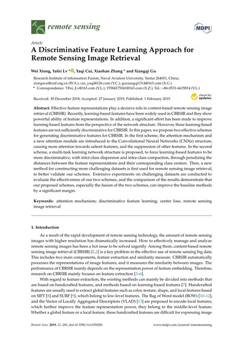 PDF A Discriminative Feature Learning Approach For Remote Sensing