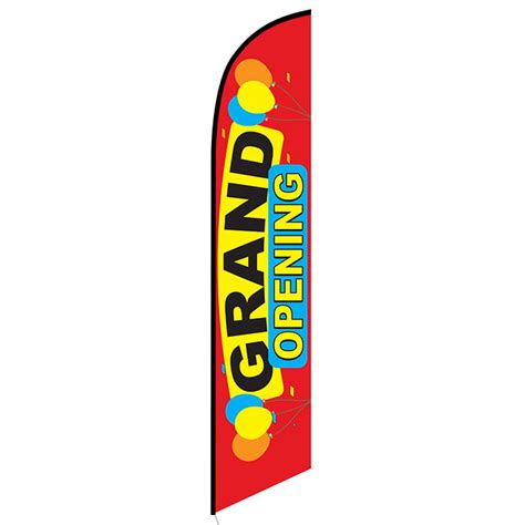 Grand Opening Red Feather Flag Banner Free Shipping