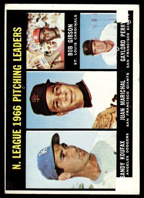 Topps Sandy Koufax Vg Marichal Gibson Perry Nl W Leaders