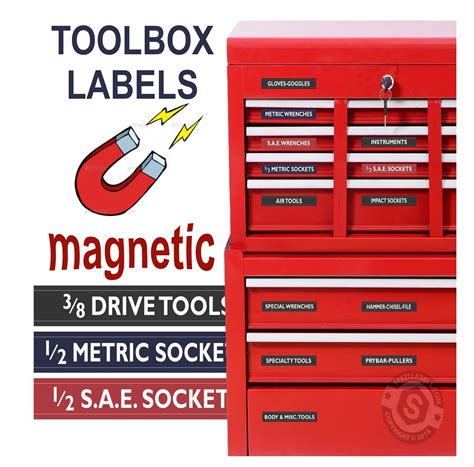 Blue Magnetic Tool Box Organizer Labels - Etsy