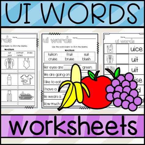 Ui Words Phonics Worksheets Made By Teachers