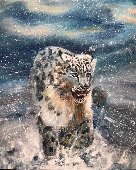 Snow leopard Painting by Yana Khlyebnikova - Jose Art Gallery