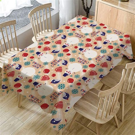 New Year Christmas Style Tablecloth Waterproof Table Cloth Rectangular