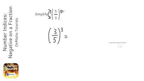 Number Indices Negative On A Fraction Grade 6 Onmaths Gcse Maths Revision Youtube