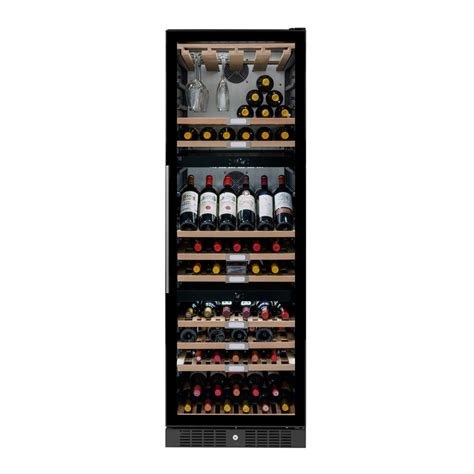 Caple 1768cm In Column Triple Zone Black Glass Freestanding Wine Cabinet Wf1553 Wine Cabinets