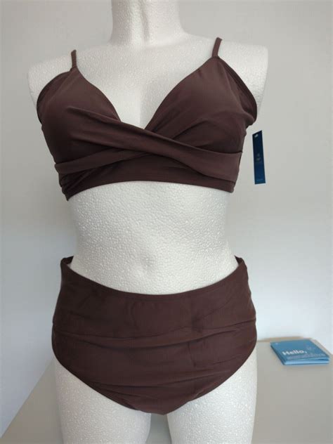 Bikini Set Wickeloptik Cupshe Braun High Waist Gr E Xl Ebay