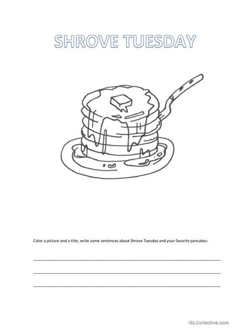 Shrove Tuesday English Esl Worksheets Pdf Doc