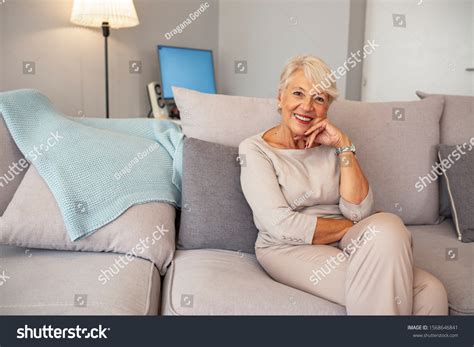 Smiling Middle Aged Mature Grey Haired Stock Photo Shutterstock