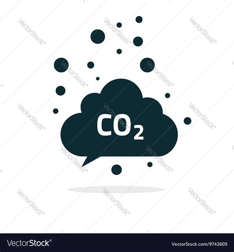 Co2 Emissions Cloud Icon Carbon Dioxide Royalty Free Vector