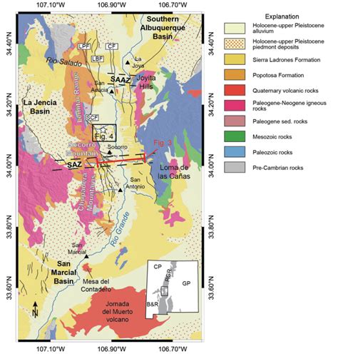 Simplified Geologic Map Of The Socorro Area Location Of Figure 4 Is