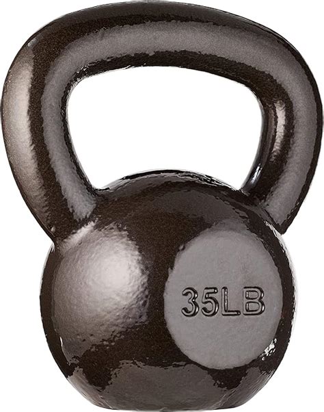 Amazon Basics Cast Iron Kettlebell With Enamel Finish 35 Pound Black