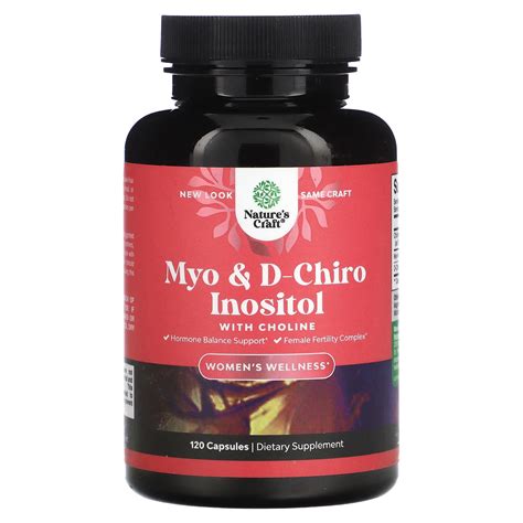 Natures Craft Myo And D Chiro Inositol With Choline 120 Capsules