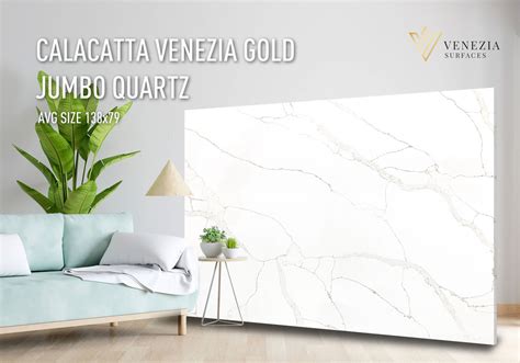 Stunning Calacatta Venezia Gold Jumbo Quartz Venezia Surfaces