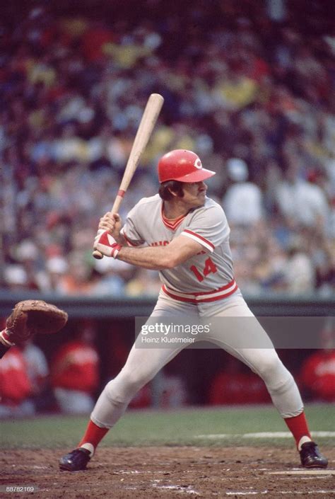 Cincinnati Reds Pete Rose In Action At Bat Vs Boston Red Sox Game