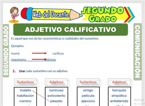 Fichas Sobre Los Adjetivos Y Sus Tipos Para Ni Os De Primaria Ad