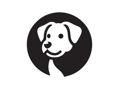 A Black And White Dog Logo On A White Background 46442081 Vector Art At