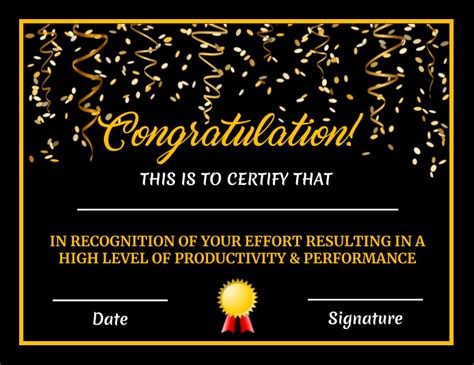 Certificate Of Congratulations Template