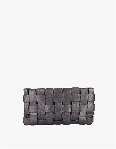 Lindy Woven Clutch Small Anthracite Remireid