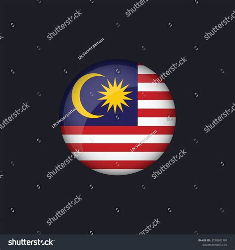 Malaysia Flag Iconround Malaysia Flag Icon Stock Vector Royalty Free