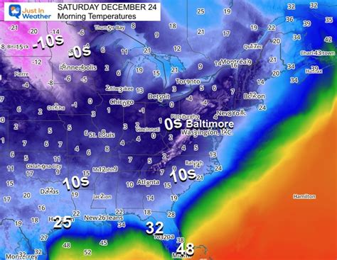 December 24 Christmas Eve Weather: Record Cold And Winds Ease - Just In ...