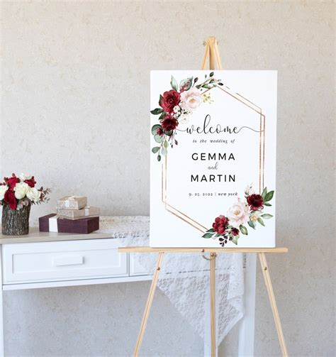 Wedding Welcome Sign Template Printable Wedding Poster Etsy