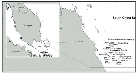 Map Of Pulau Tinggi And Its Location Relative To Peninsular Malaysia