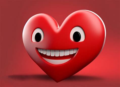 Premium Ai Image Smile Red Heart On Red Background World Smile Day