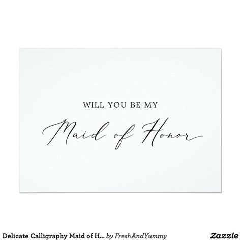 A Card With The Words Will You Be My Maid Of Honor On It