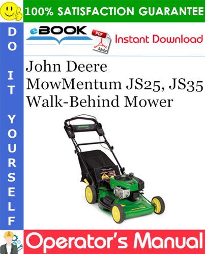 John Deere Mowmentum Js Js Walk Behind Mower Operators Manual