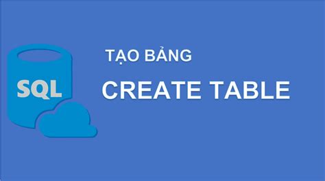 Tạo bảng với CREATE TABLE kiểu dữ liệu cột trong SQL