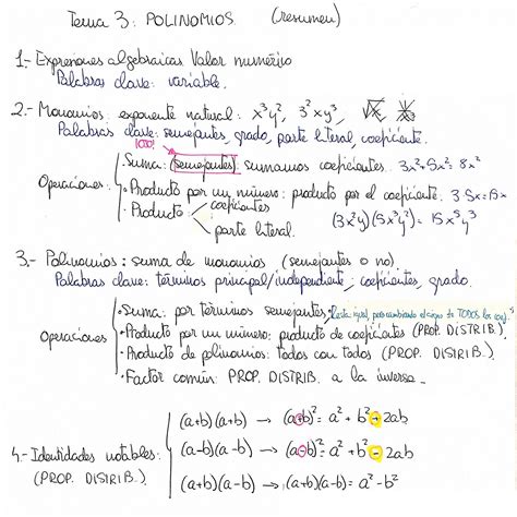 apuntes de matemáticas para ESO y Bachillerato Resumen tema 3