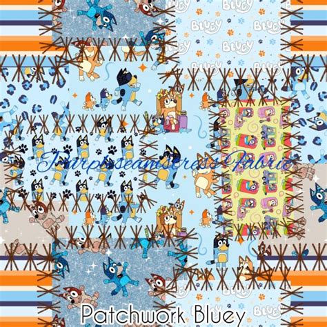 Patchwork Bluey Purpleseamstress Fabric