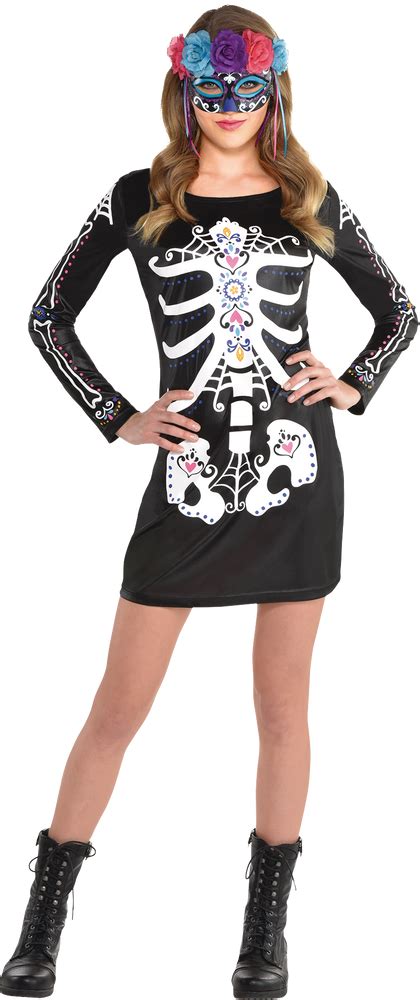 Neon La Muerta Day Of The Dead Dress Adult Costume Party City