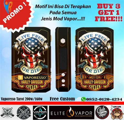 Jual Promo Garskin Vapor Vaporesso Tarot 200 160W Box Mod Harley