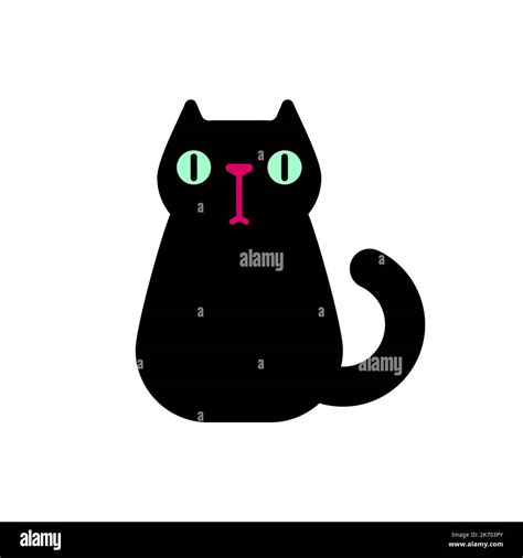 Black Cat Cartoon Isolated Pet Vector Illustration Stock Vector Image