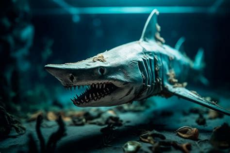 Premium Ai Image Dead Shark Underwater Generative Ai